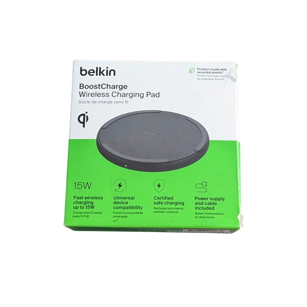 Aa8U Belkin BoostCharge 15W Wireless Charging Pad WIA012 -‎ Black *Used